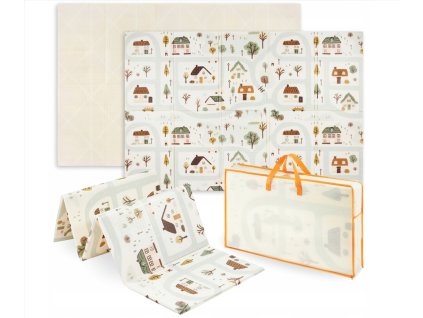 35675 bezova skladacia podlozka pre deti beige city 180x120 cm