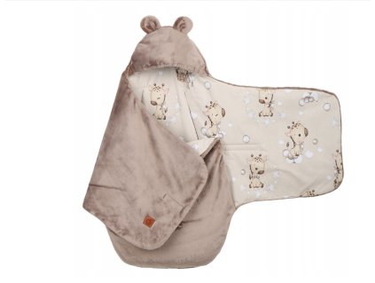 Teplá zavinovacia deka do autosedačky, vajíčka, kočíka Polar Plus (Farba žirafa)