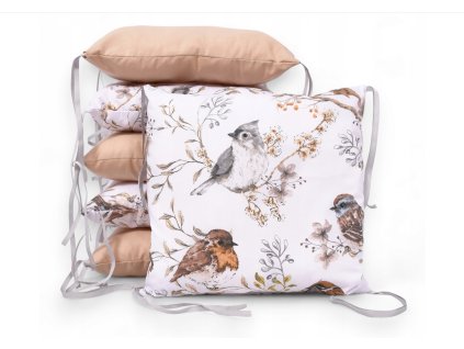 Modulový vankúšový mantinel do postieľky Basic Pillow (Farba vtáčik)
