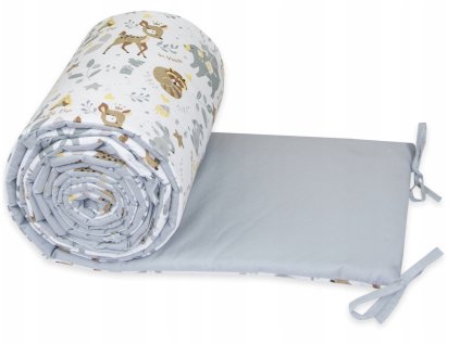 Mantinel do postieľky 360x30 sivá srnky