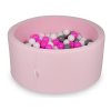 Okrúhly suchý bazén ružový 90x40 + 200 guličiek