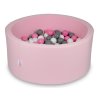 Okrúhly suchý bazén ružový 90x40 + 200 guličiek