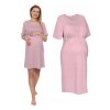 Tehotenská nočná košeľa do pôrodnice  Infantilo Pinky (Veľkosť XXL)