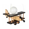 Stropná lampa do detskej izby Hellux Lietadlo drevená/čierna