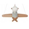 Stropná lampa do detskej izby Hellux II Lietadlo drevená/šedá