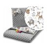 Deka do kočíka + vankúš 75x100 Minky Animals (Farba veľryba)