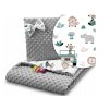 Deka do kočíka + vankúš 75x100 Minky Animals (Farba veľryba)