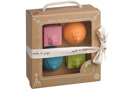 Prírodné hryzátko pre deti Sophie La Girafe Vulli Balles and Cubes