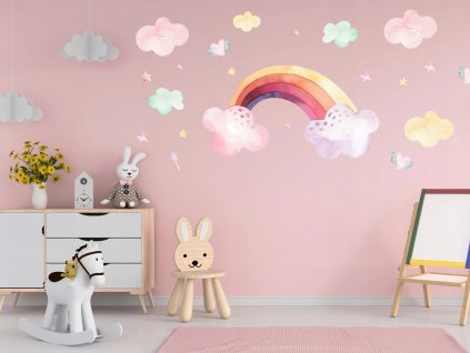 Detské samolepky na stenu Rainbow 100x50 cm