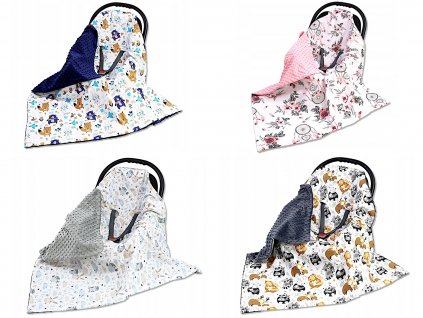 Zavinovacia minky deka do autosedačky, kočíka 100x100