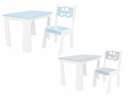 Detská stolička a stolík modrá