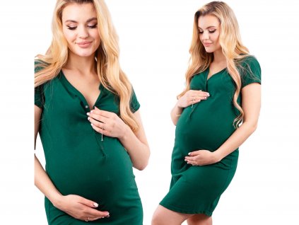 Tehotenská nočná košeľa Mommy Lisa zelená