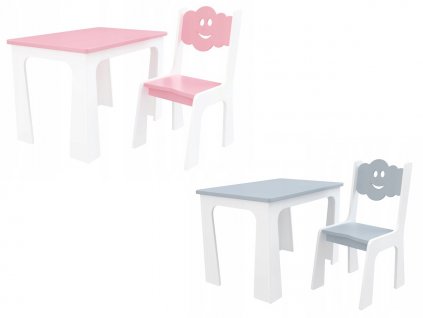Detský stolík a stolička ružový