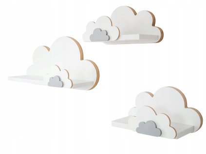 Gyerekszobai polcok készlete Cloudy Plus 3x