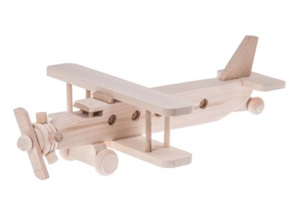 Eco Wooden Toy Natural - Repülőgép kétfedelű