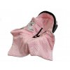 Wrap minky takaró autósüléshez, babakocsihoz rögzítéssel és kapucnival 95x95