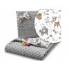 Deka do kočíka + vankúš 75x100 Minky Animals (Farba veľryba)