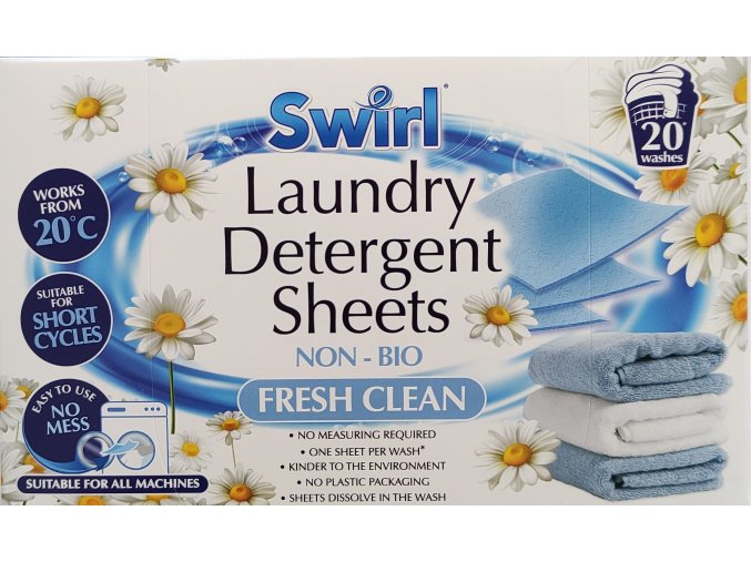 Swirl Rozpustné papírky s pracím přípravkem -  Fresh clean 20ks