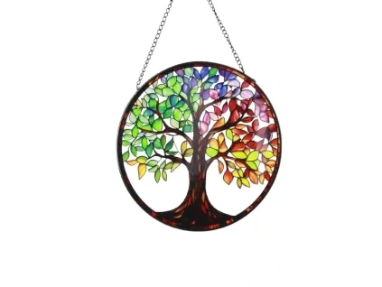 glasbild lebensbaum bunt 20cm