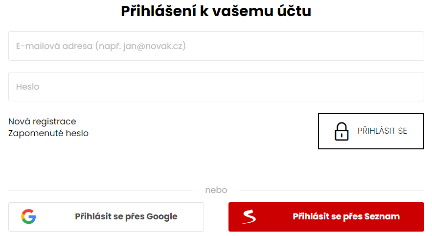 Možnosti přihlášení