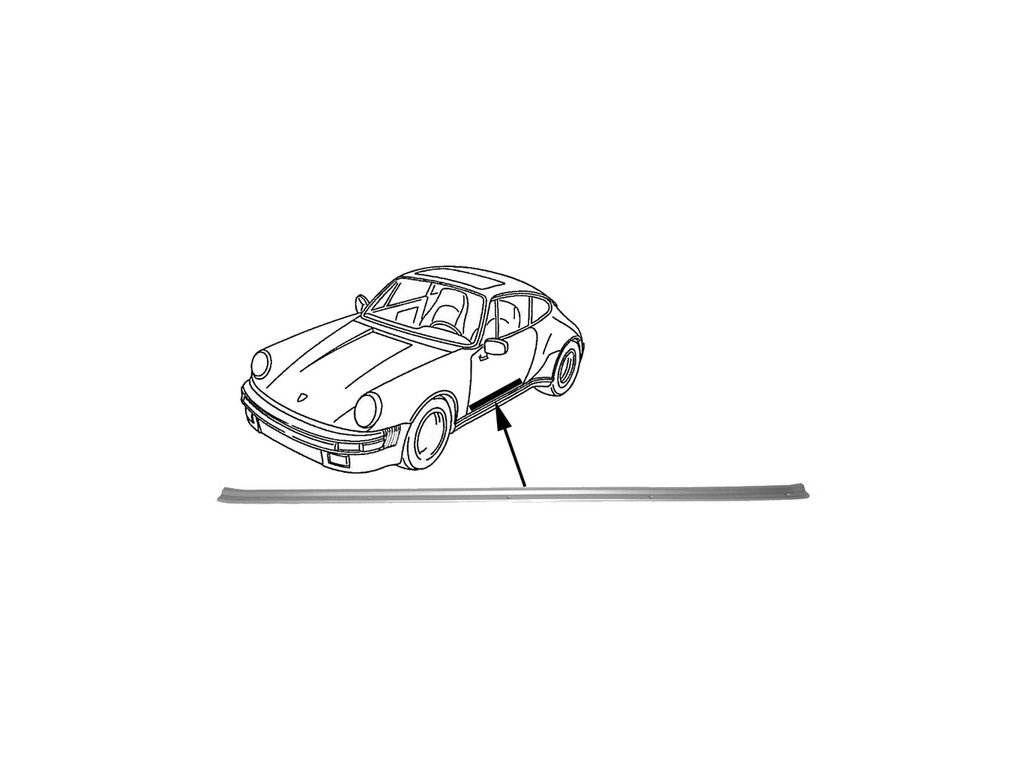 lišta krycí koberce na práh PORSCHE 911 10/63-7/89 L/P