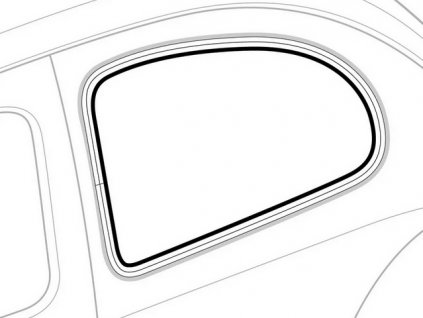 těsnění zadních vyklopných oken -7/64 - sklo/rám