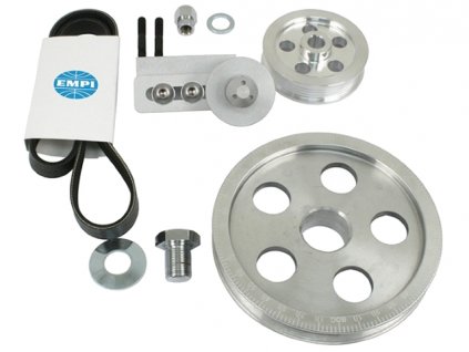 sada Al řemenic s drážkovým řemenem EMPI leštěné