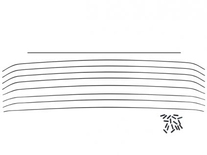 sada napínacích drátů čalounění střechy T2 8/67-10/79