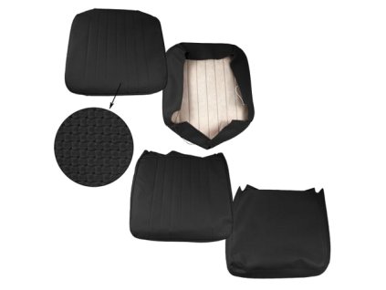 potahy předních sedadel T2 8/67-7/73 průchozí černé Basket weave