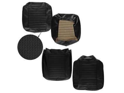 potahy předních sedadel T2 8/67-7/73 průchozí černé Basket weave