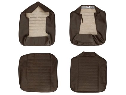 potahy předních sedadel T2 8/67-7/73 průchozí hnědé Basket weave