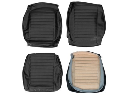 potahy předních sedadel T2 8/77-10/79 průchozí černé Square weave