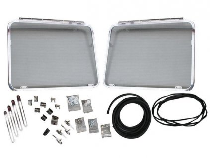 sada předních výklopných oken T2 3/55-7/67 + T2 Brazil Al leštěné