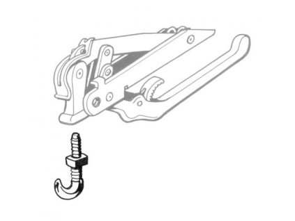 hák napínáku střechy 8/67-1/80 kabrio + KG14 8/68-7/74