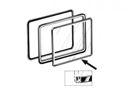 těsnění bočního výklopného skla T2 10/52-7/67 vnitřní