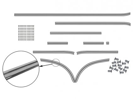 sada vnějších lišt T2 3/55-7/67 + T2 Brazil SAMBA dveře na pravé straně