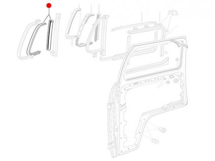 těsnění pevného okna dveří T2 8/67-10/79