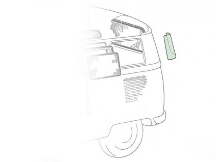 sklo zadní rohové T2 3/55-7/63 SAMBA + T2 Brazil -1996 L/P zelené