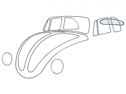 sklo zadní 8/62-6/74 kabrio