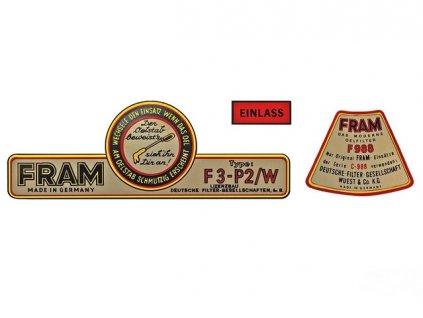 nálepky filtru oleje FRAM