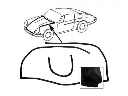 těsnění přední kapoty PORSCHE 911 10/63-7/73
