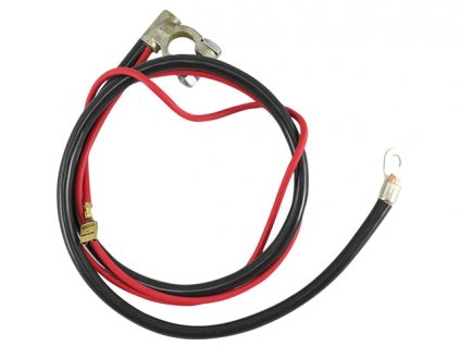 kabel plus pólu akumulátoru 8/66- + T2 8/66-7/71 černý 840mm, červený 1050mm