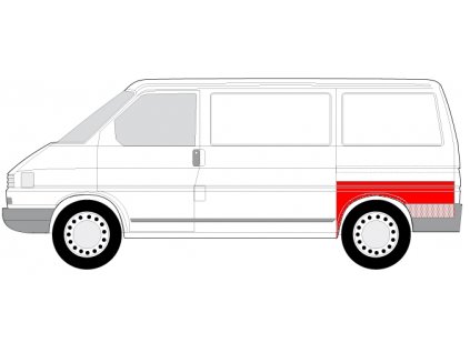 t4 blatník zadní krátký levý auto