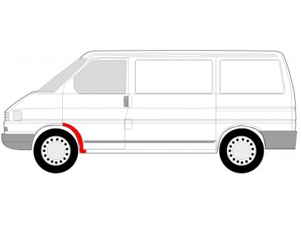 t4 přední blatník zadní lem levý auto