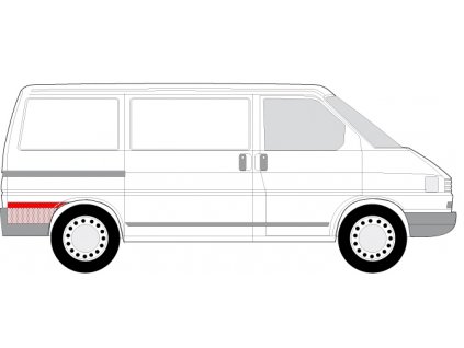 t4 opravný díl zadního blatníku pravý auto