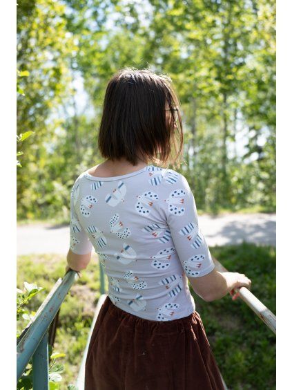 Crop triko PTÁČCI