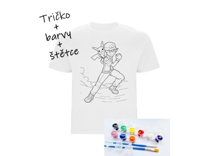 tričko hotové ash+pikachu