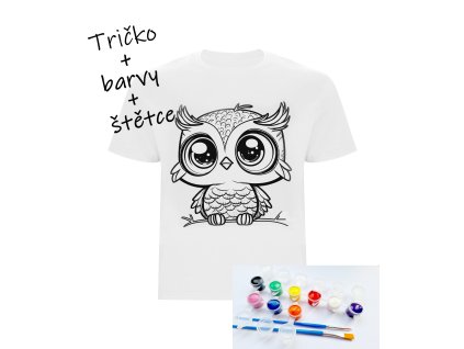 tričko sovička bílé+