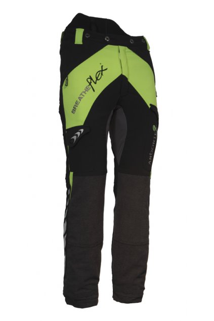 Protipořezové kalhoty Breatheflex zelené Class1/TypeA/prodloužená délka