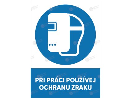 samolepka pri praci pouzivej ochranu zraku